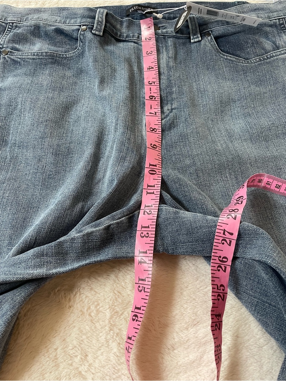Eileen Fisher Cotton Stretch Denim Lantern Jean Classic Indigo Size XL Comfort - Picture 6 of 10
